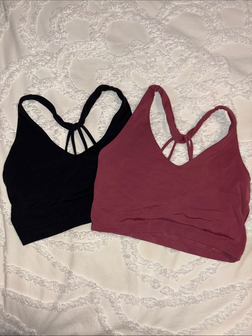 aerie Offline Strappy Bralette - Roseberry & Black
